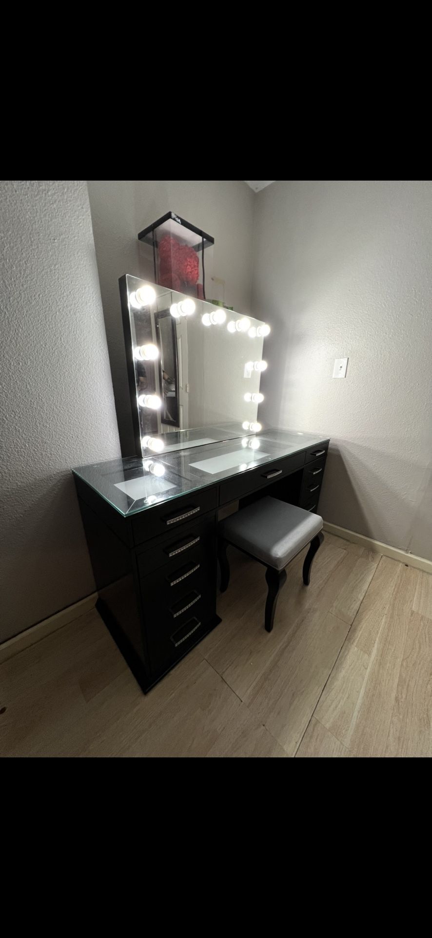 Dark Gray Or white Makeup Vanity PLEASE READ DESCRIPTION