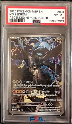 PSA 8 N's Zekrom #031 Pokemon MEP Ascended Heroes ETB