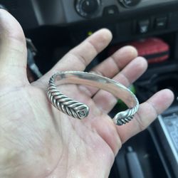 NYJEWEL David Yurman 925 Sterling Silver 13mm Wide Heavy Cuff Bracelet 7.25