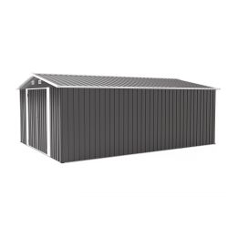 Campcraft Outdoor Storage Shed 10×14 FT with 3 Lockable Doors,4 Air Vents & Sloped Roof,Utility Tool Shed Metal Storage Garden Sheds Frame and 4 Vents