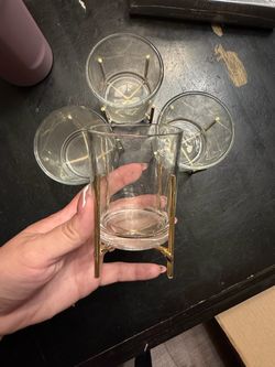 Gold & Glass Votive Candle Holders – 4ct