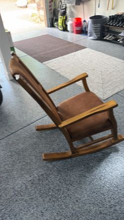 Beautiful leather rocking chair.