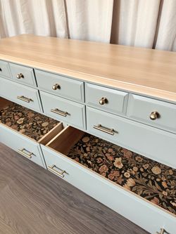 Refinished Solid Wood 10-Drawer Dresser
