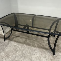 6 Ft Glass Top Patio Table W 6 Chairs 