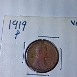 1919 Wheat Penny Error