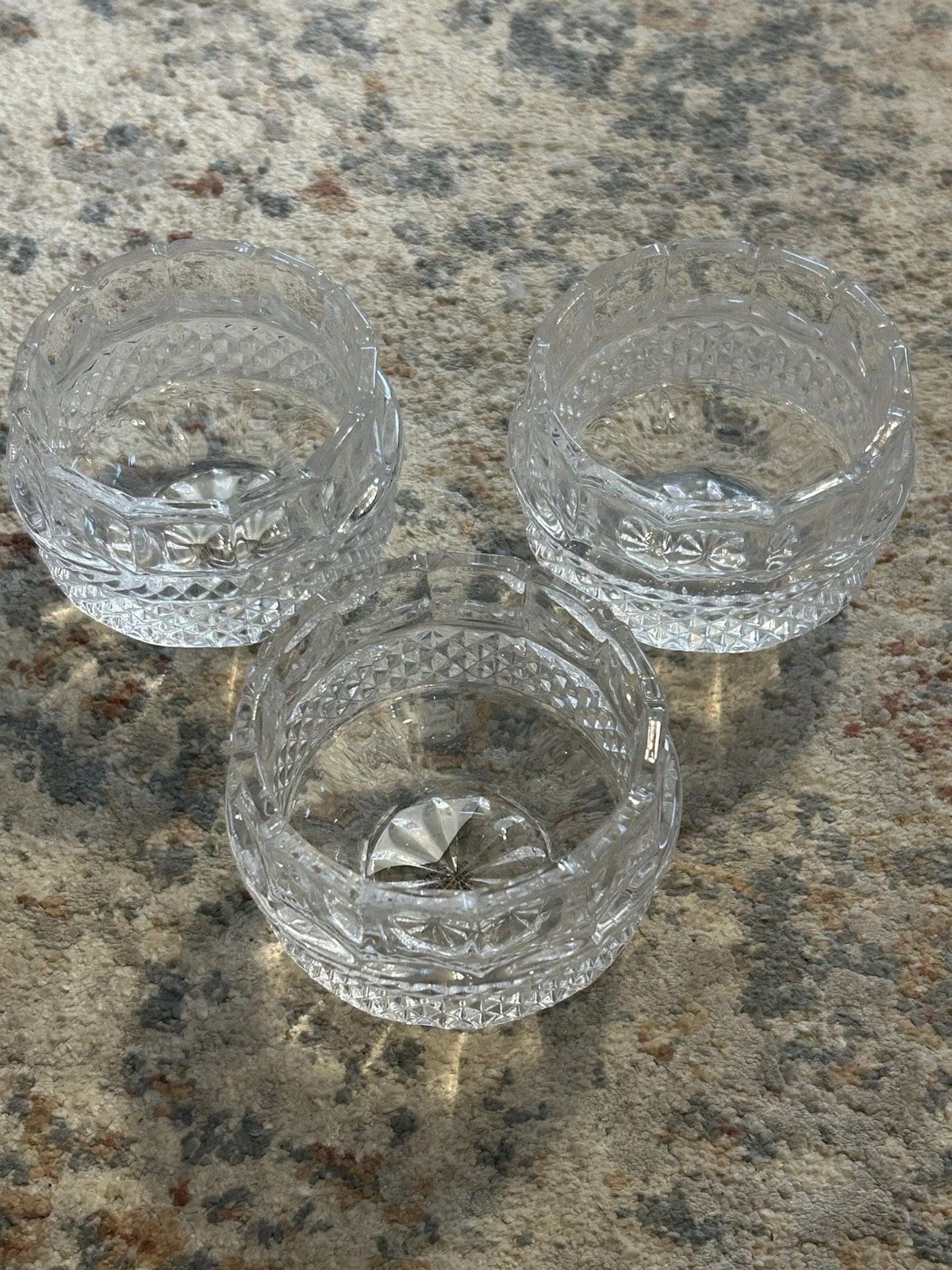 "Empress" Shannon by Godinger Set Of 3 - 24% Lead Crystal Votive Candle Holders