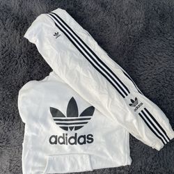 Adidas originals essential white and black track windbreaker Pants Hoodie