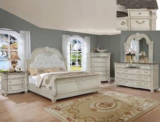 New 4 Pc Queen & King Size Bedroom set (Queen and King Bed Frame, dresser, mirror, nightstand, chest, mattress, box spring available)