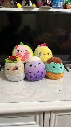 Food And Fruits 5 Inch Squishmallows Plushies Lot