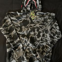 Black Bape Hoodie Full Zip 