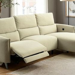 Brand New Beige Super Plush Power Reclining Sectional Sofa 