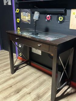 Modern Wood & Glass Console Table / Desk – Name Your Price