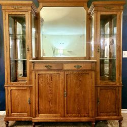 Antique oak buffet/china cabinet  