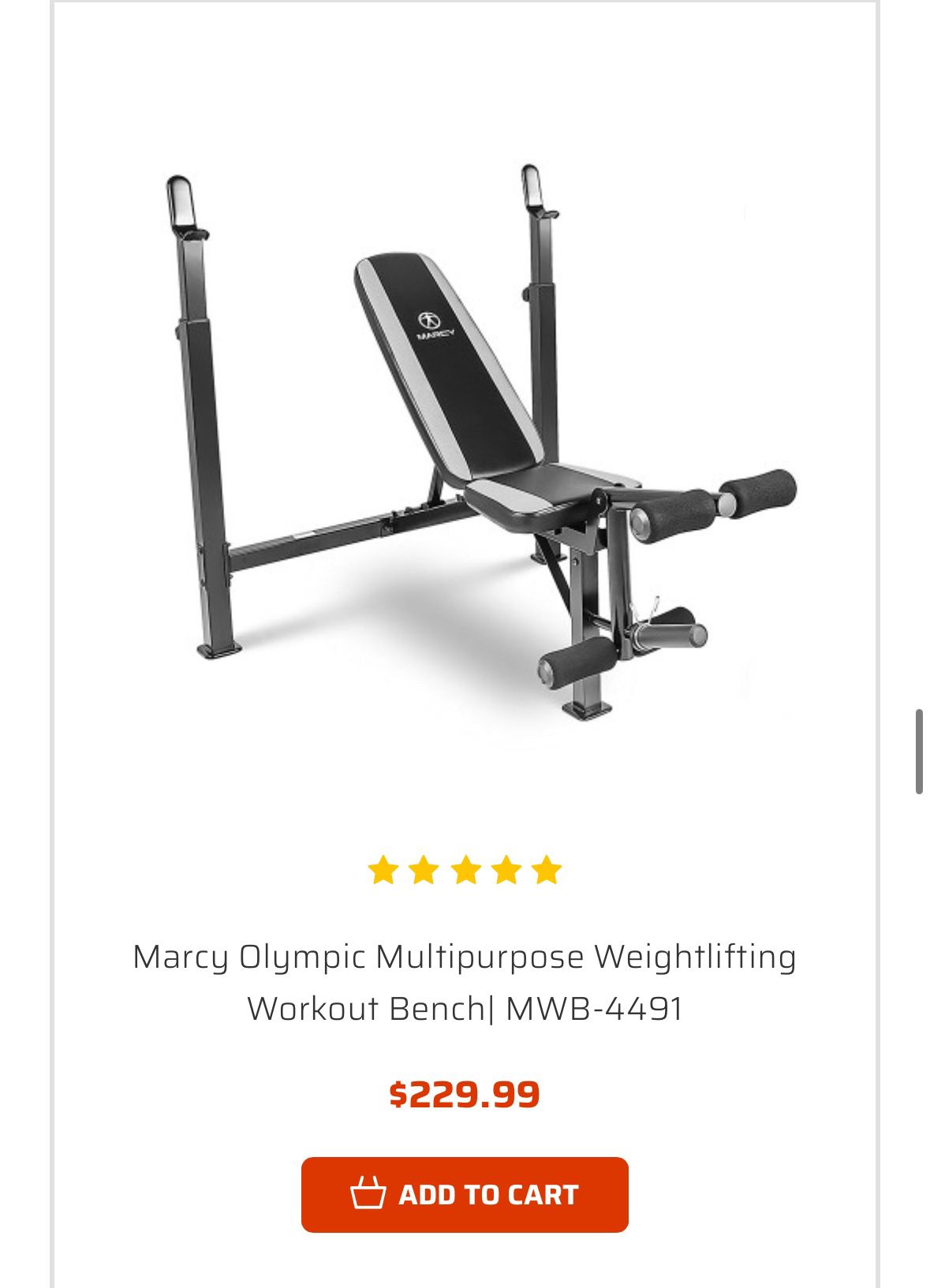 Marcy bench Press Bench And Bar Holder