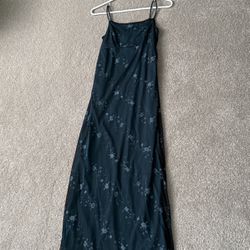 Small Floor Length Dark Blue Dress