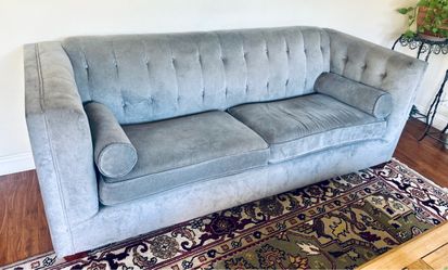 Sofa set of two - grey velvet tufted