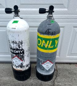 2 x LP 80cuft steel scuba tanks, good hydro/vip, Thermo pro valves!
