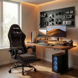 Massage Recliner Gaming Chair with Footrest for Adults, Black 300lbs Capacity, Ergonomic Office Computer Chair, Lumbar Support, Breathable 