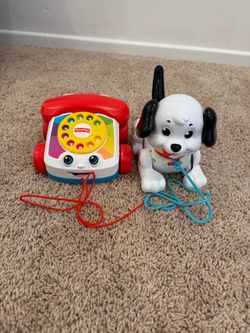 Fisher Price Lil’ Snoopy Pull Toy & Fisher Price Chatter Telephone Pull Toy