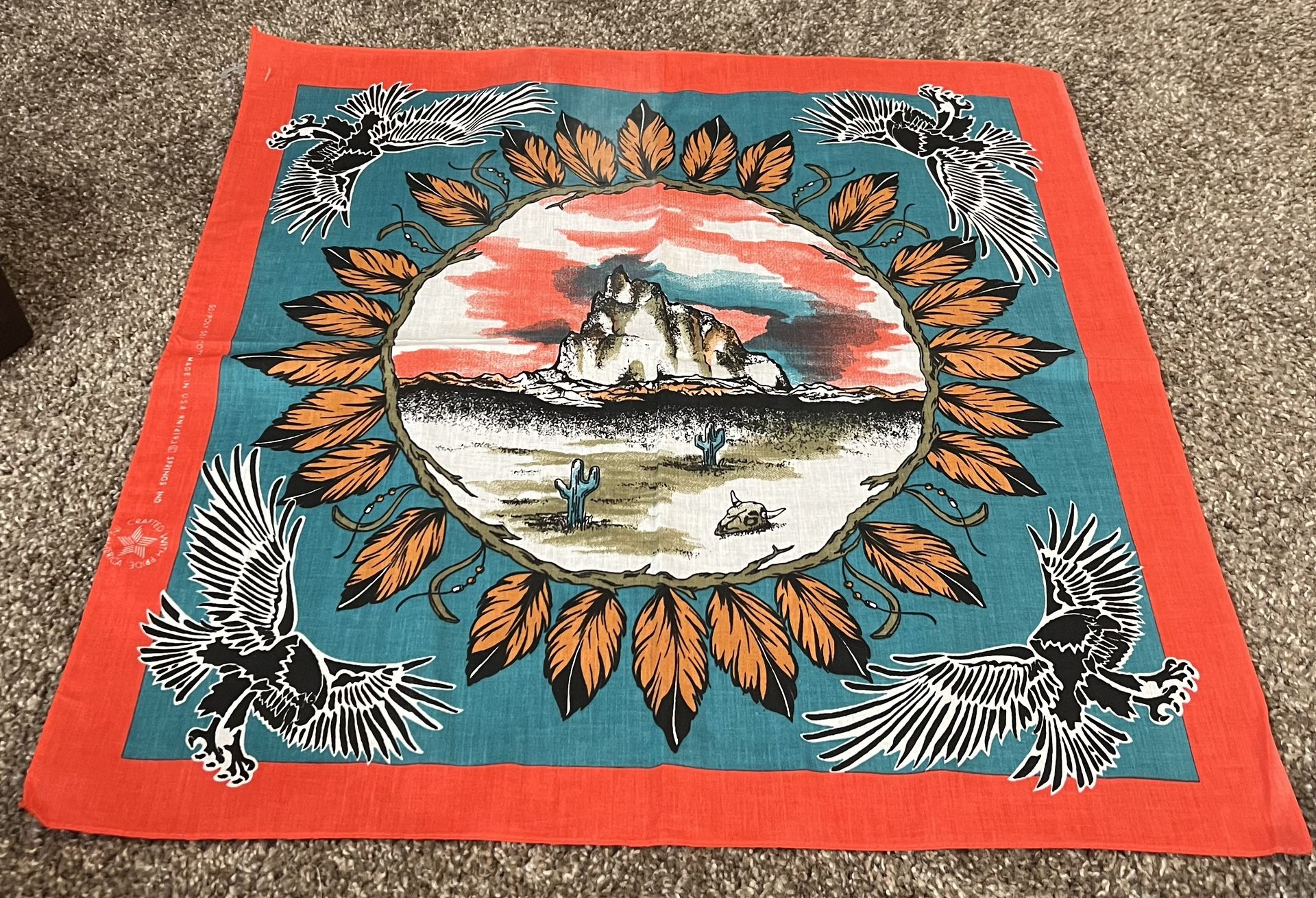 4 Vintage Bandannas / Handkerchiefs