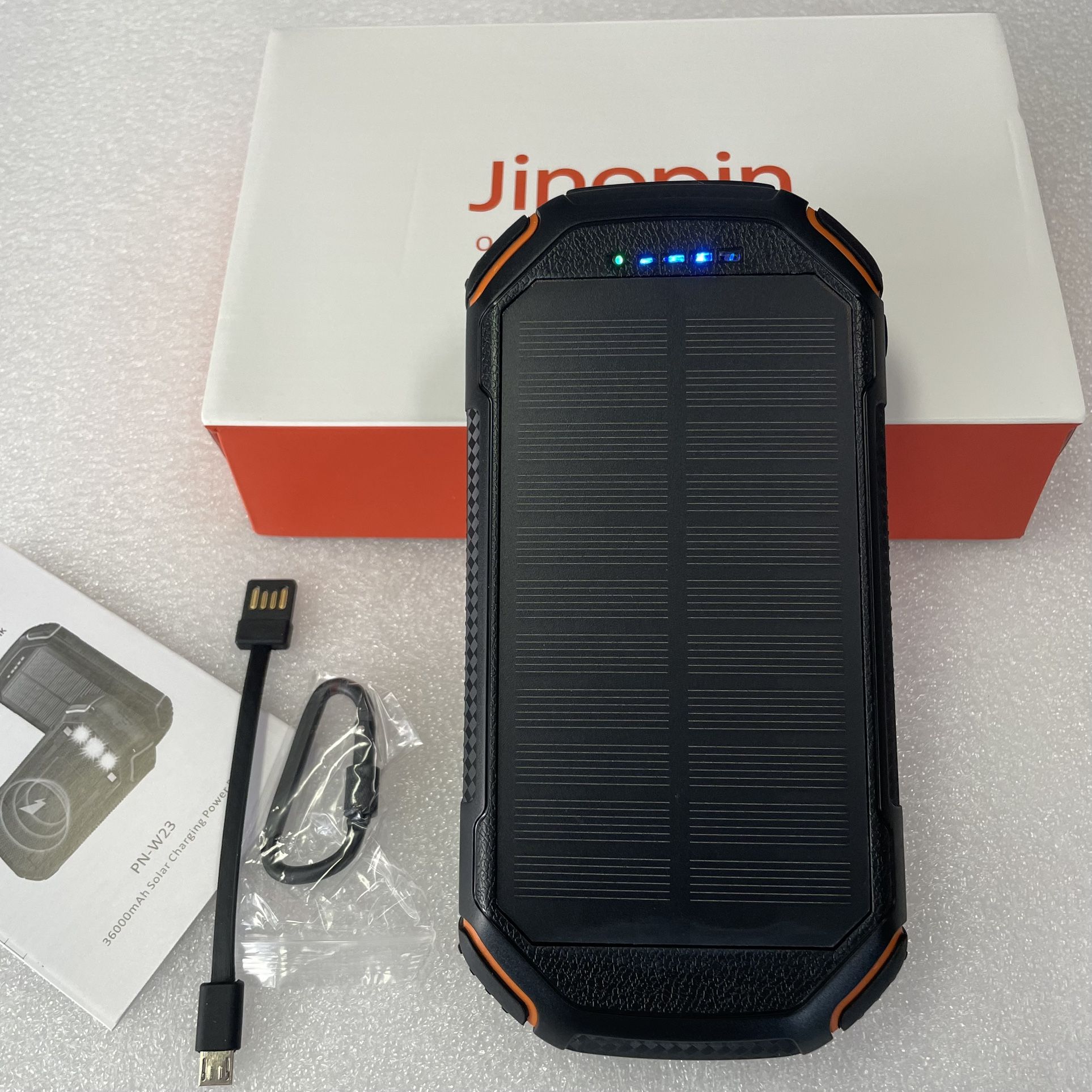 Solar Power Bank 36000mAh with Built in Wireless Charging 