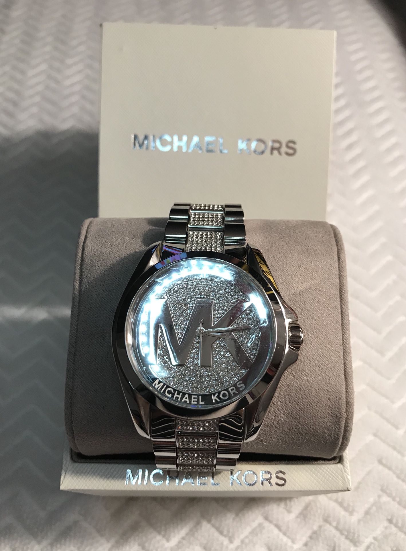 🕒MK (6486)SILVER CRYSTAL BRADSHAW WATCH🕒