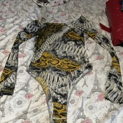 Women’s snakeskin bodysuit long sleeves