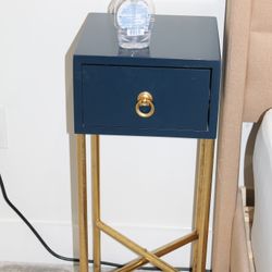 2 Gold And Blue End Tables