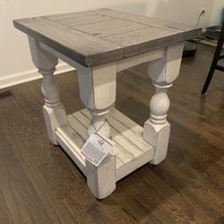Stone 3 Piece Table Set Wood Sage White