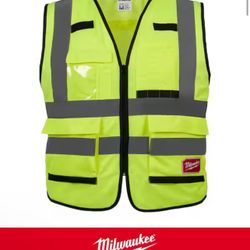 Milwaukee Performance Large/X-Large Yellow Class 2 High Visibility Safety Vest with 15 Pockets