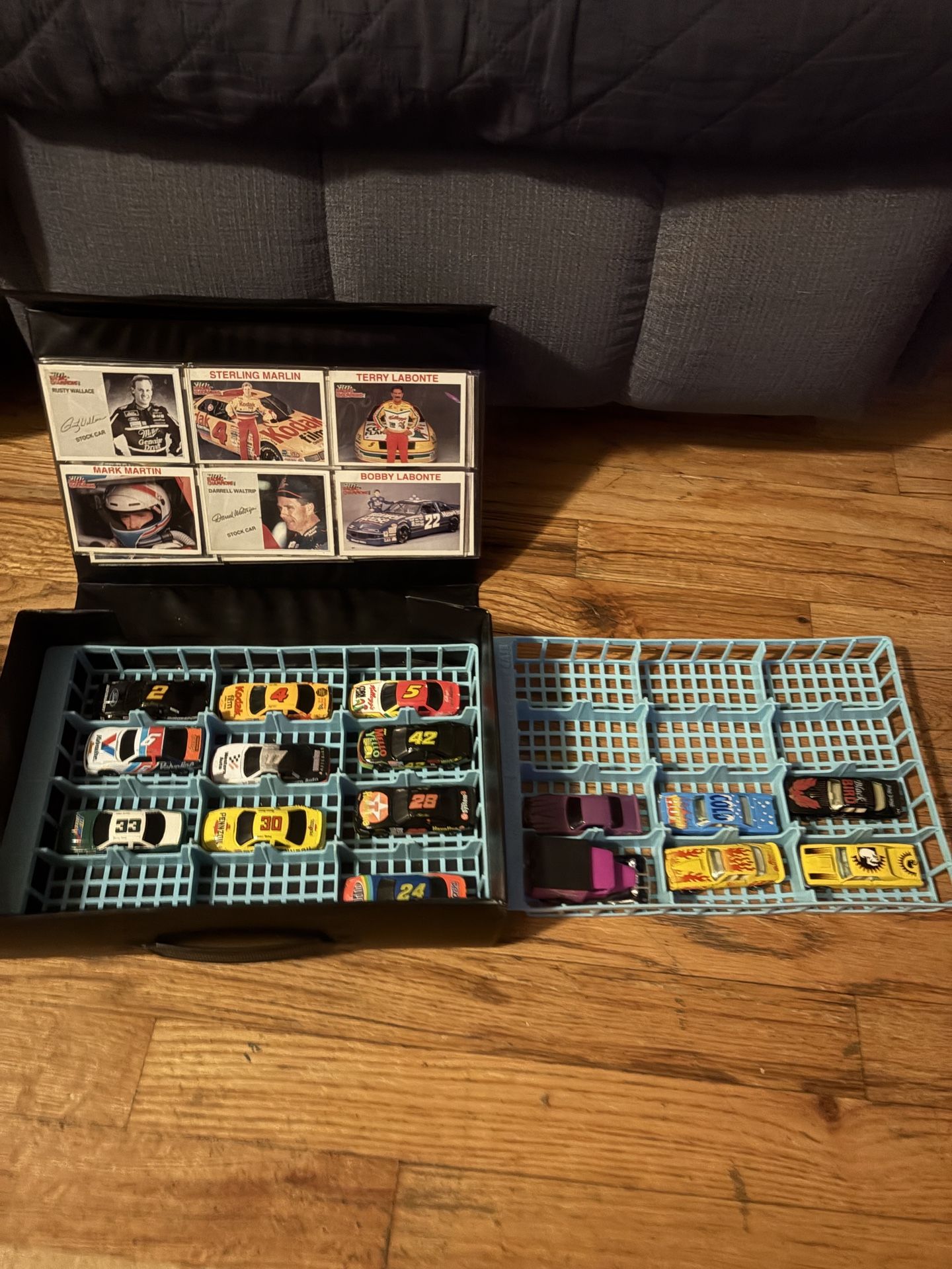 Vintage Racing Champions Cars In Collectors Carry Case with Cards