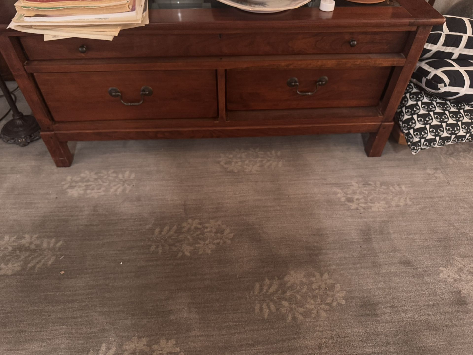 End table/small coffee table with glass and drawers