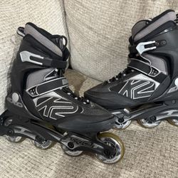 K2 EXO Mens 9 Black Silver Roller Blades Inline Skates