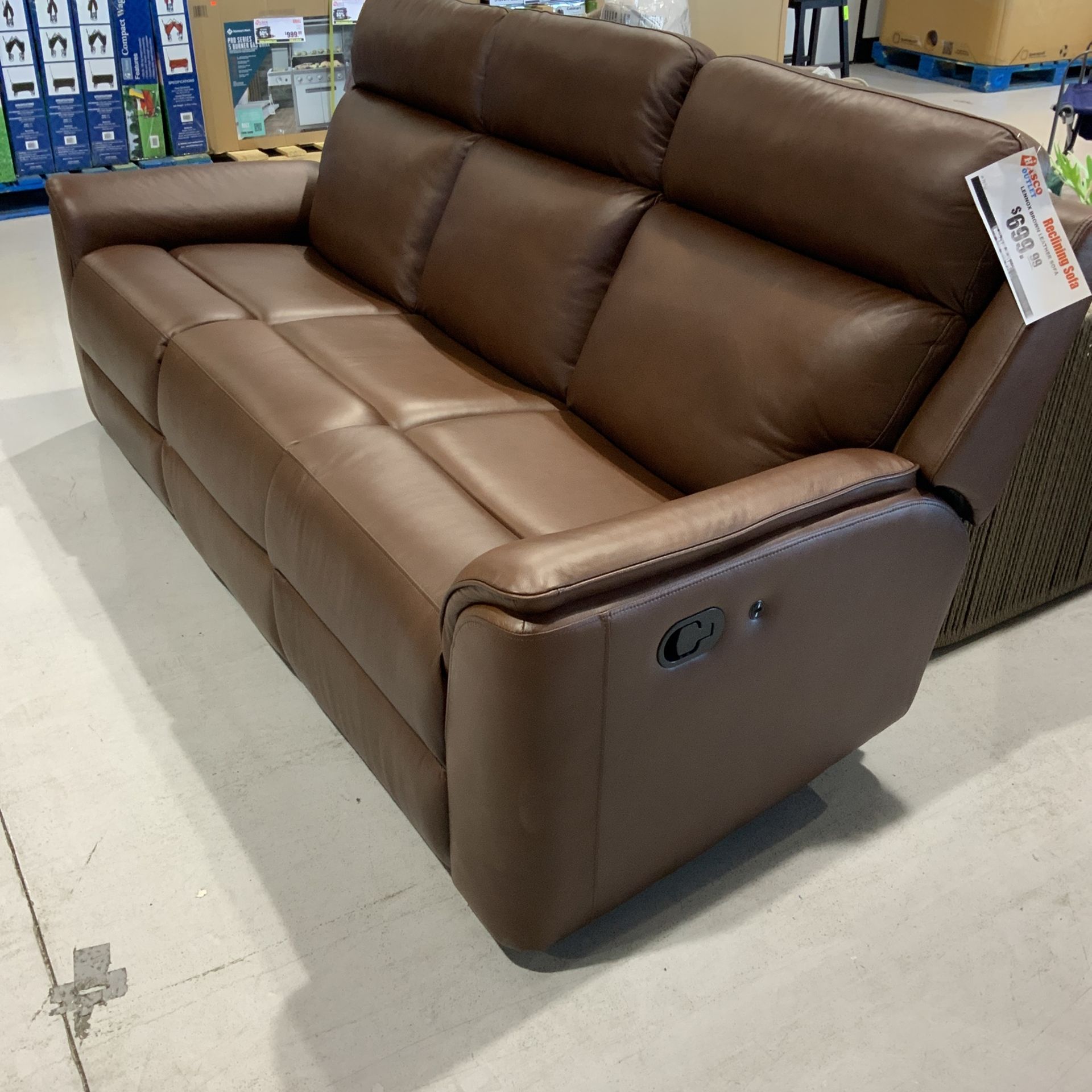 Lennox Brown Leather Sofa 