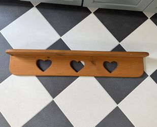 Heart Cut Out Sturdy Wood Shelf Cottagecore Farmhouse Country