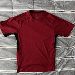 Nike Dri-Fit Red and Black Men’s Running Shirt (Size M)