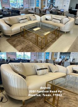 Beige Sofa and Loveseat- Luxury