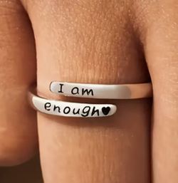 NEW “I am enough” Ring With Lil Heart After Words VERY CUTE