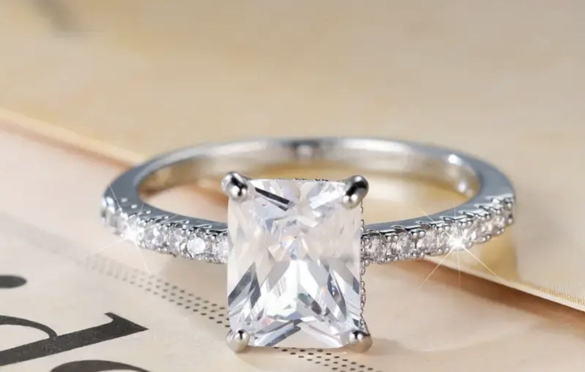 Gorgeous Lab Created CZ Diamond Ring Size 5, 6, 8, 9, 10, 11, 12, Or 13 Available
