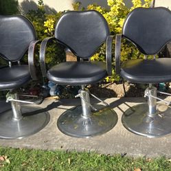 3 Adjustable Height Barber Chairs