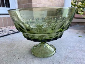 Midcentury Avocado Footed Compote