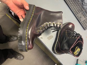 Dr. Martens  JADON ARCADIA LEATHER PLATFORM BOOTS CHERRY RED