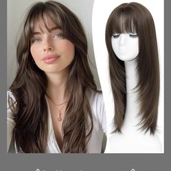 YKHJH Hair Toppers For Women With Thinning, 22 Inch Long Layered Topper,Synthetic Wiglets Pieces For Women 7"X 8"Large Base For Daily Use (Chestnut Br