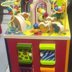 Colorful Wooden Activity Cube - Fun and Educational Toy for Kids