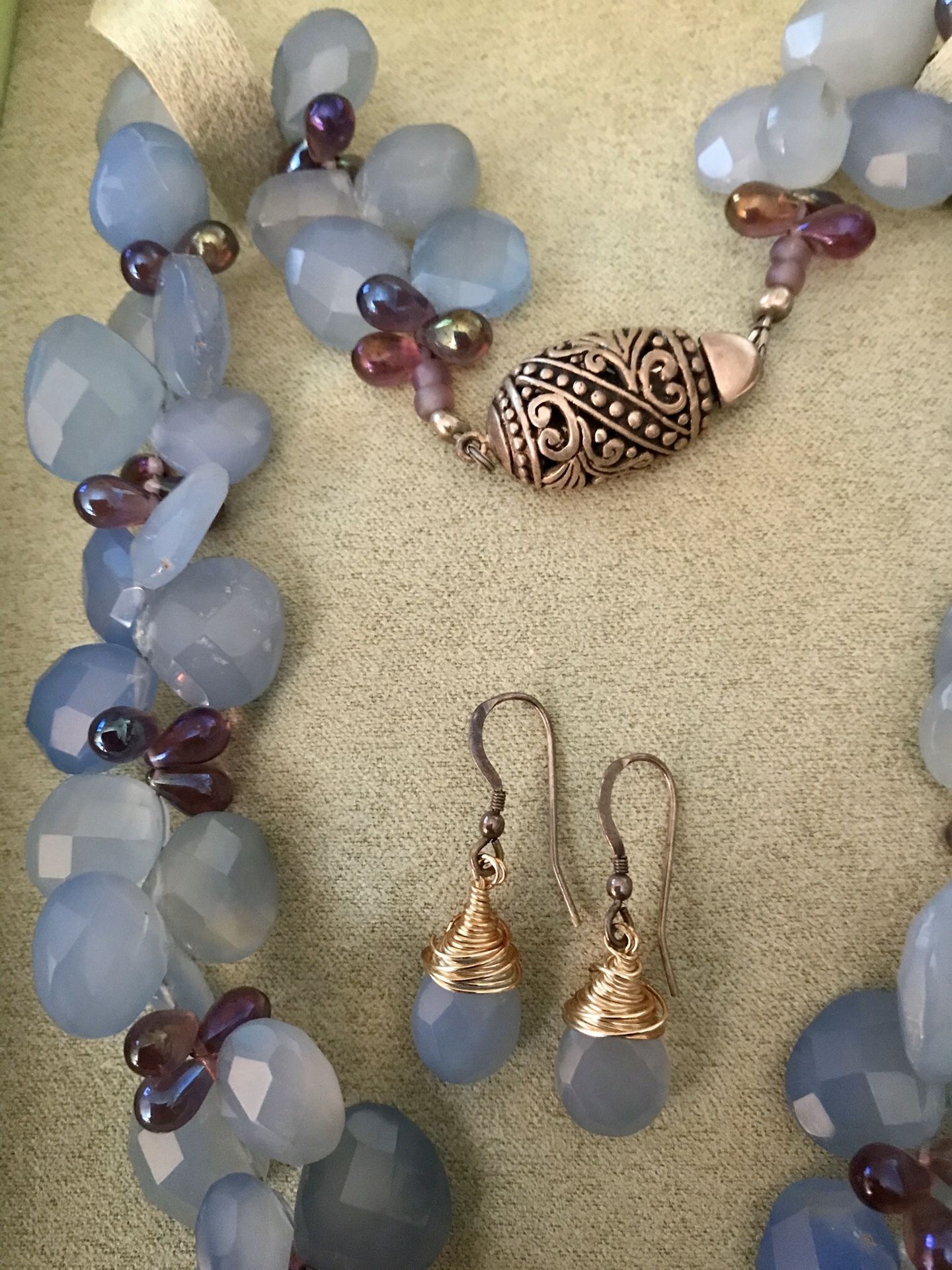 Necklace and Earrings moonstone