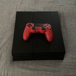 PS4 with Red Controler 