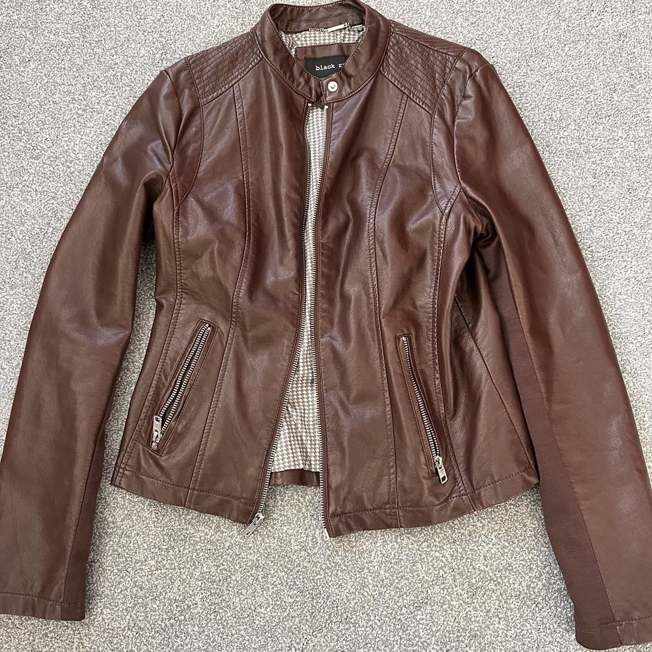 Brown Leather Jacket - Size Small