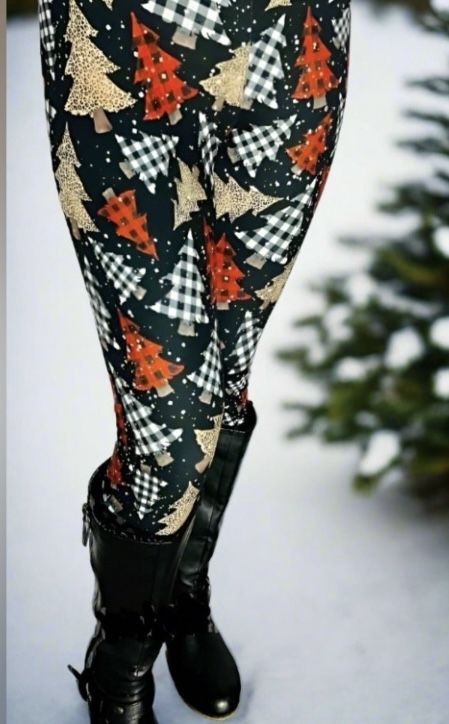 NEW Womens Christmas Leggings Soft As Lularoe OS/TC/TC2