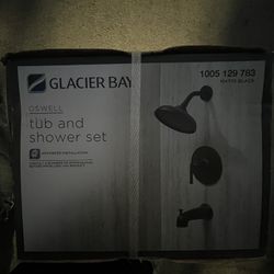 Tub And Shower Set Matte Black 