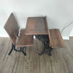 Antique Wood And iron "The Fashion" School Desk